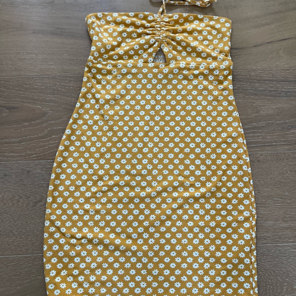 Floral Mustard Yellow Dress